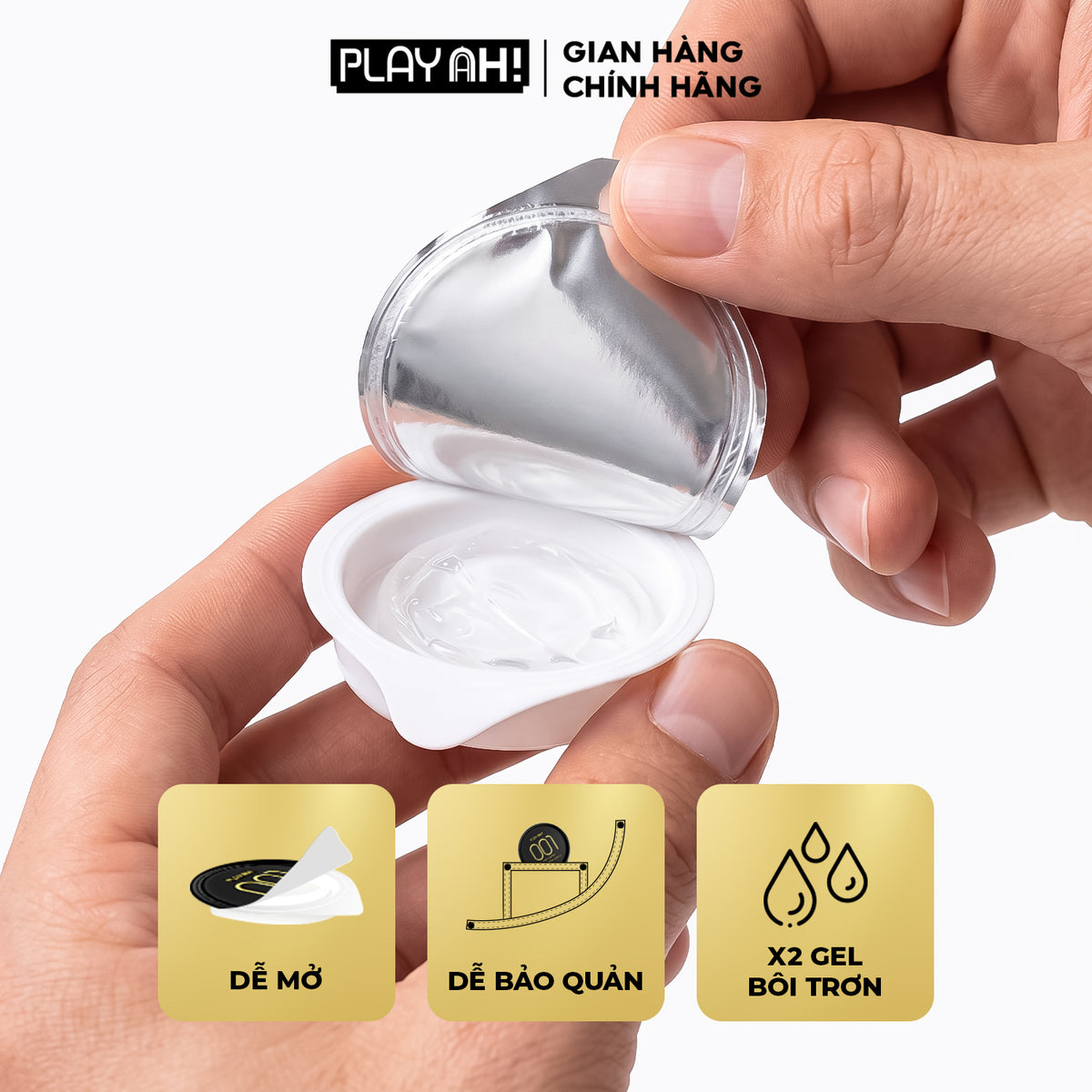 Áo Mưa PlayAh! Non-Latex Siêu Mỏng 0.01 - Hộp 3 bao