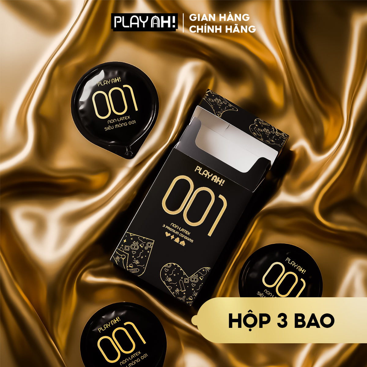 Áo Mưa PlayAh! Non-Latex Siêu Mỏng 0.01 - Hộp 3 bao