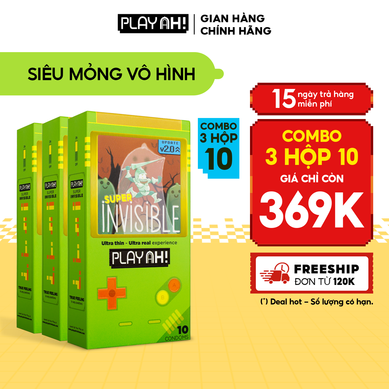 Combo 3 hộp Super Invisible 10 bao