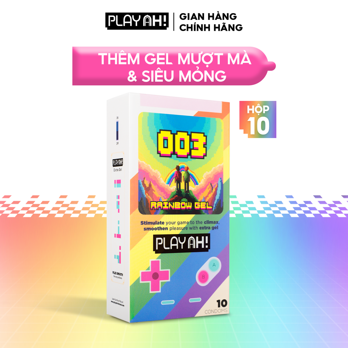 Áo Mưa PlayAh Rainbow Gel 003 siêu mỏng, nhiều gel