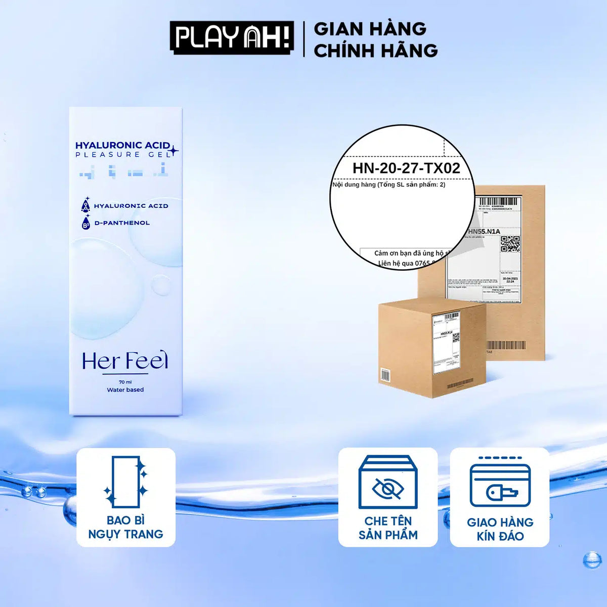 Gel Gốc Nước Her Feel HA Pleasure Gel Dưỡng Ẩm Cao Cấp 70ml