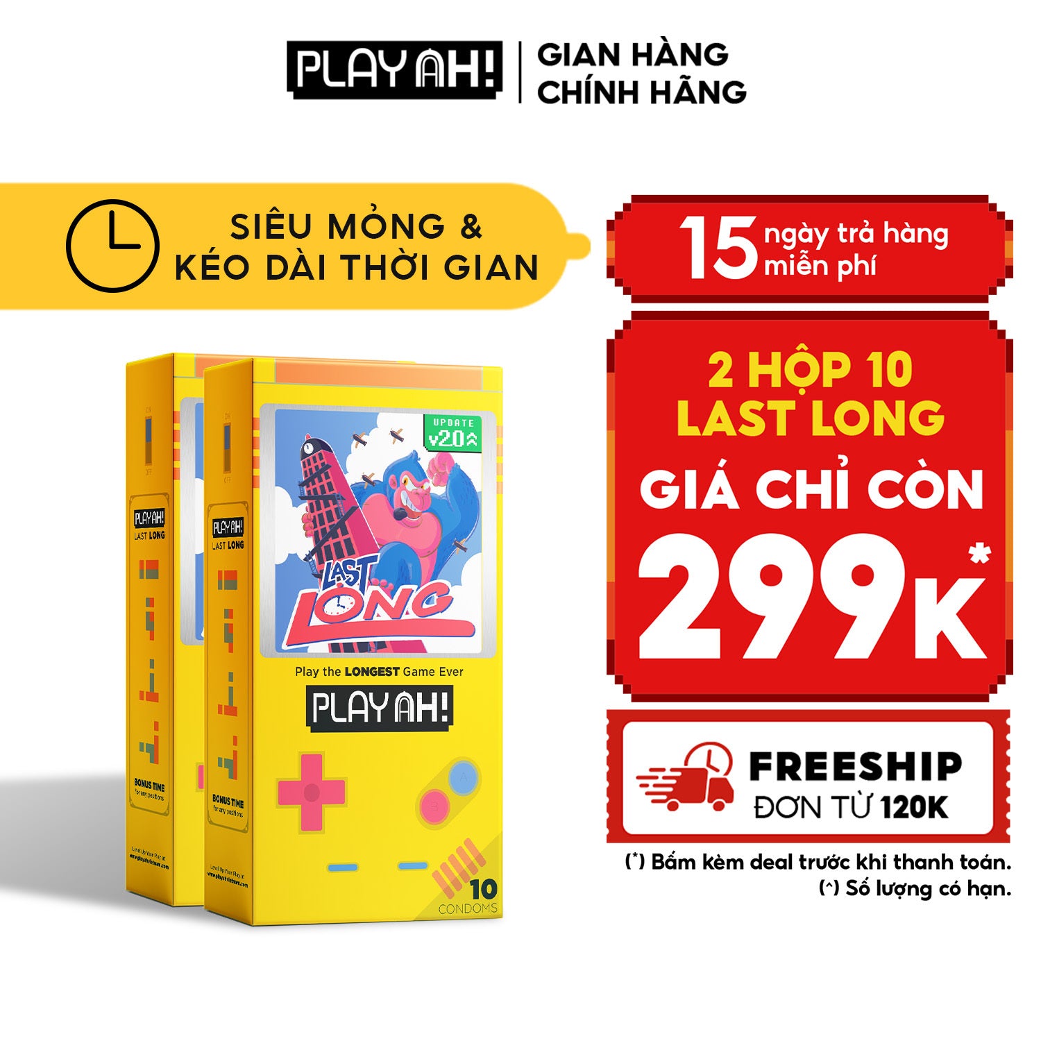 Combo 2 hộp Last Long kéo dài cuộc yêu 10 bao