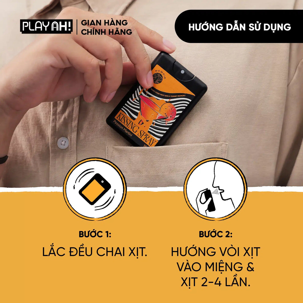Xịt Thơm Miệng PlayAh! Kissing Spray 18ml