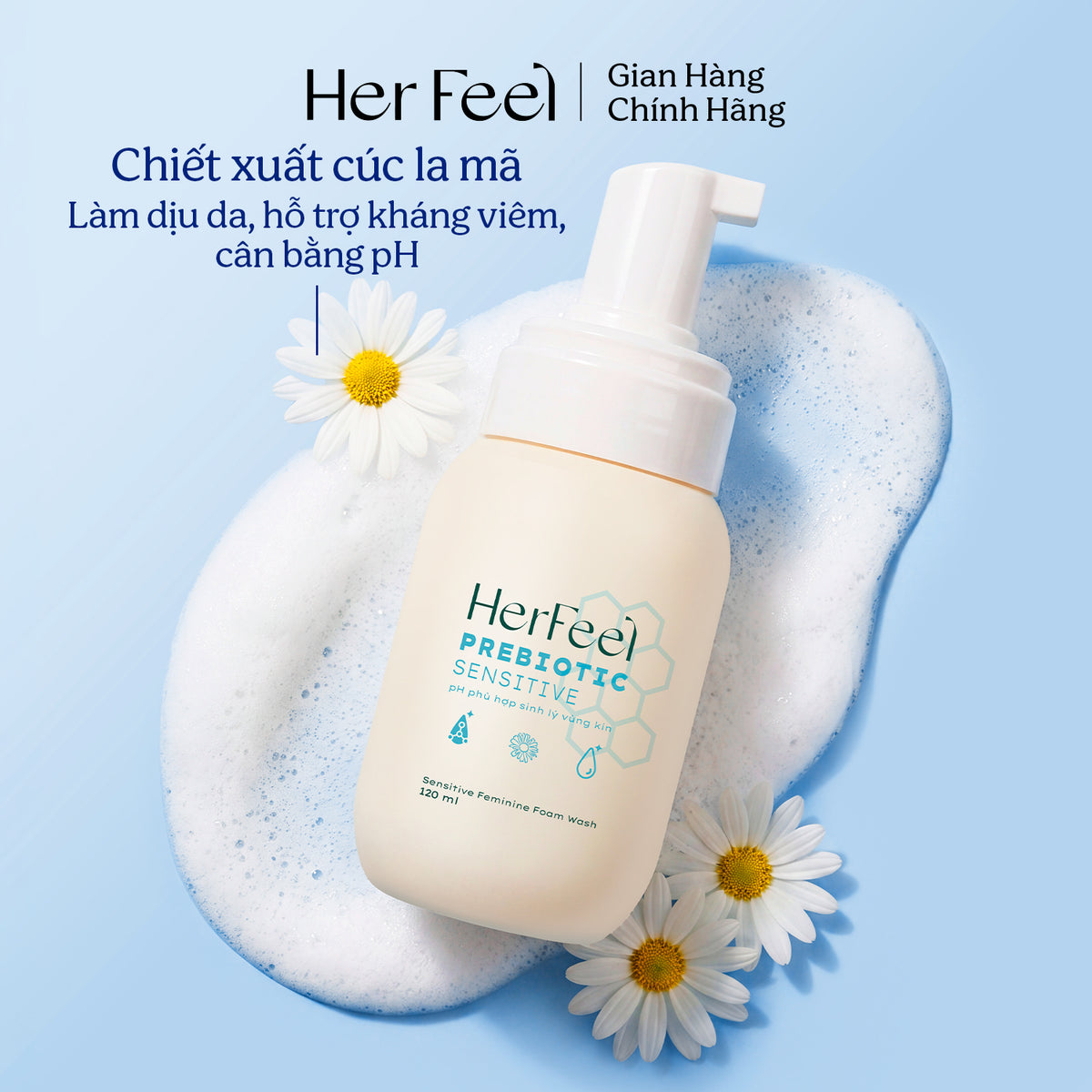 Bọt Vệ Sinh Phụ Nữ Her Feel Prebiotic