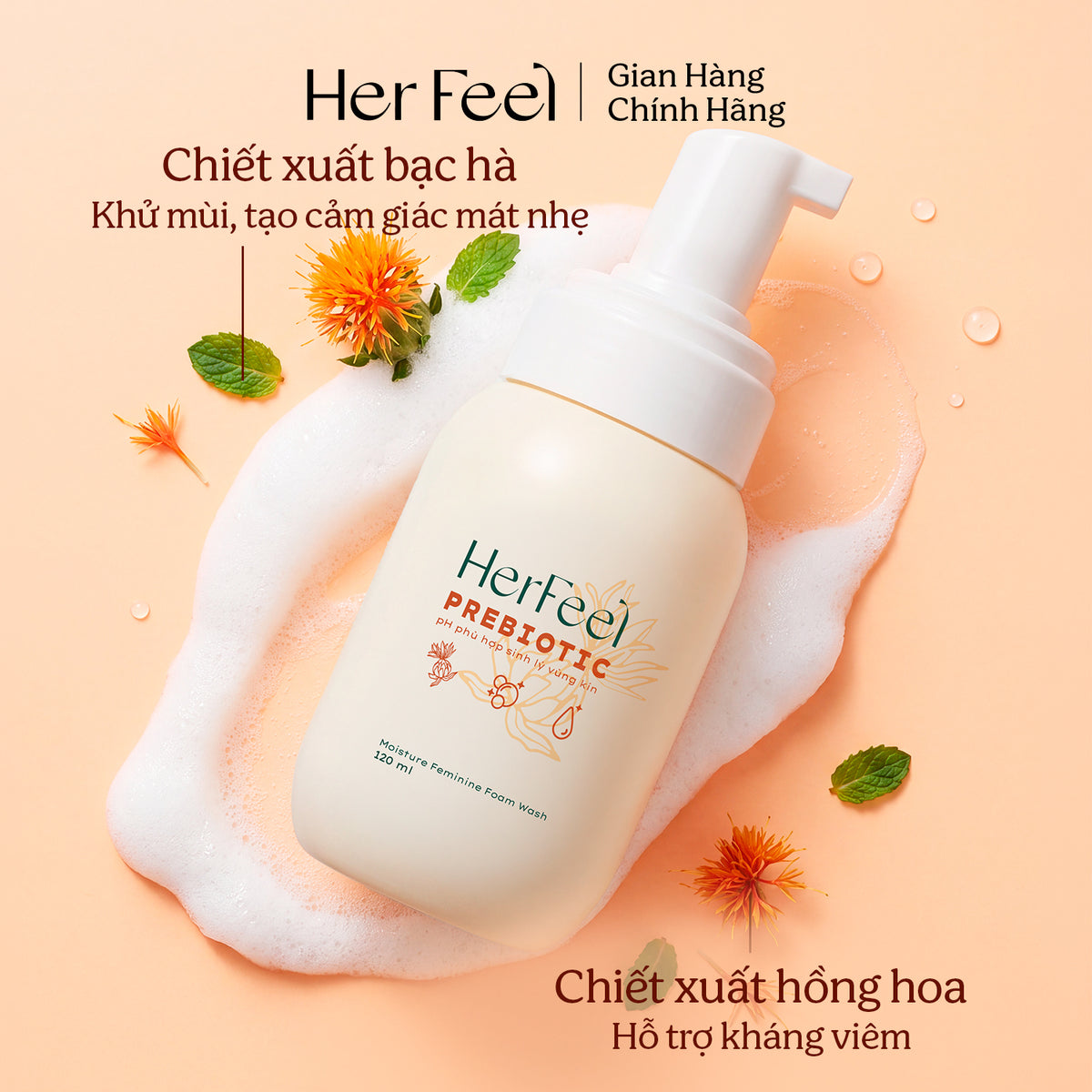 Bọt Vệ Sinh Phụ Nữ Her Feel Prebiotic