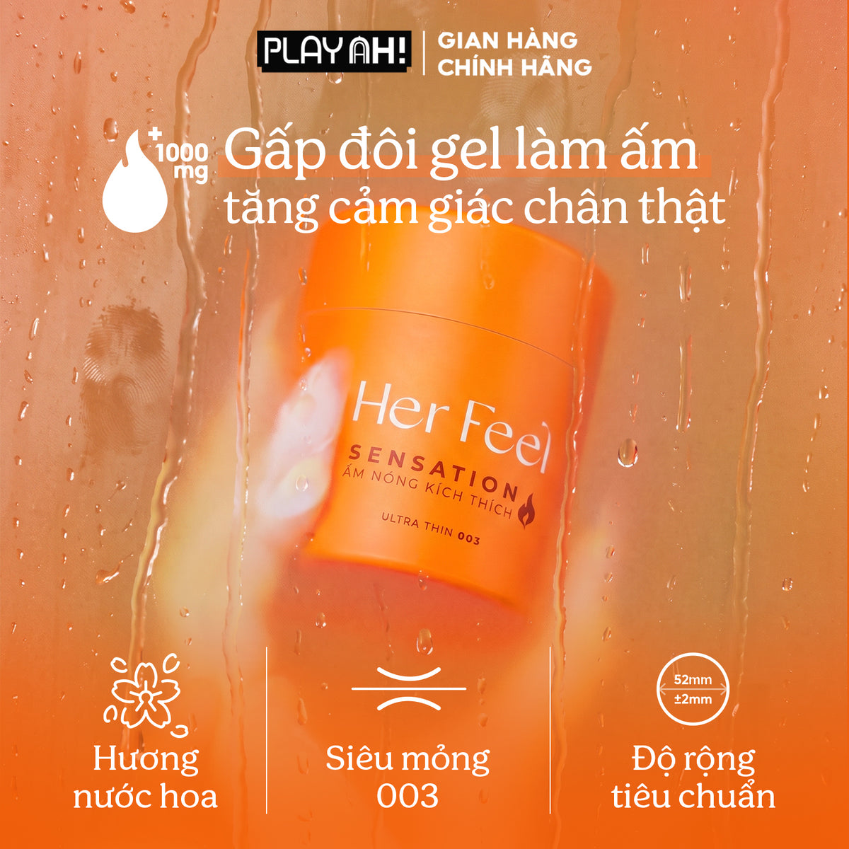 Áo Mưa Her Feel Warm Sensation Siêu Mỏng Cao Cấp
