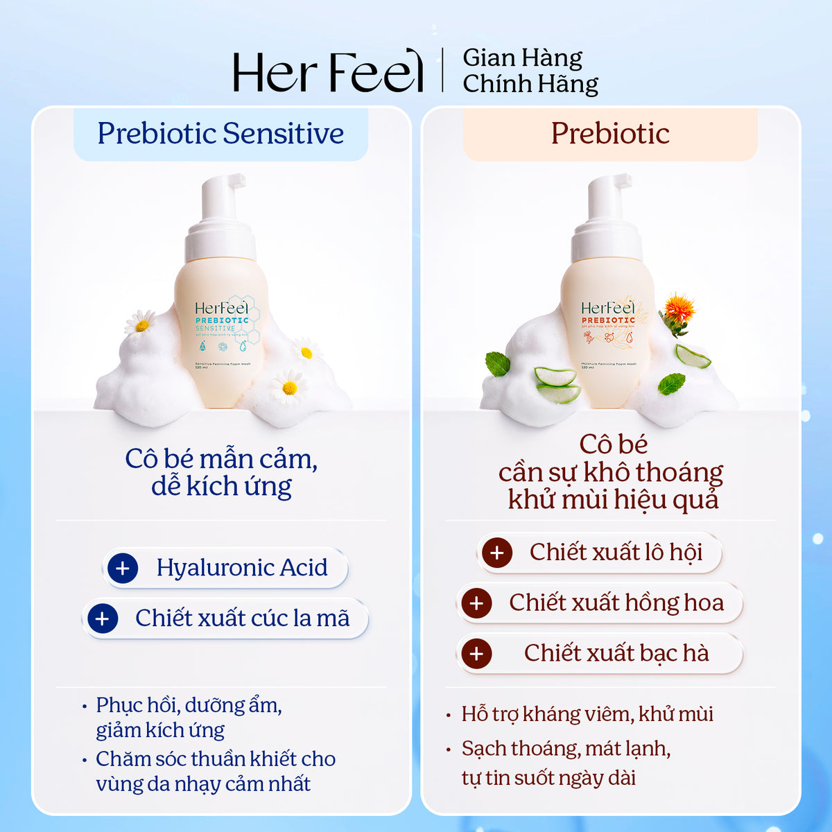 Bọt Vệ Sinh Phụ Nữ Her Feel Prebiotic