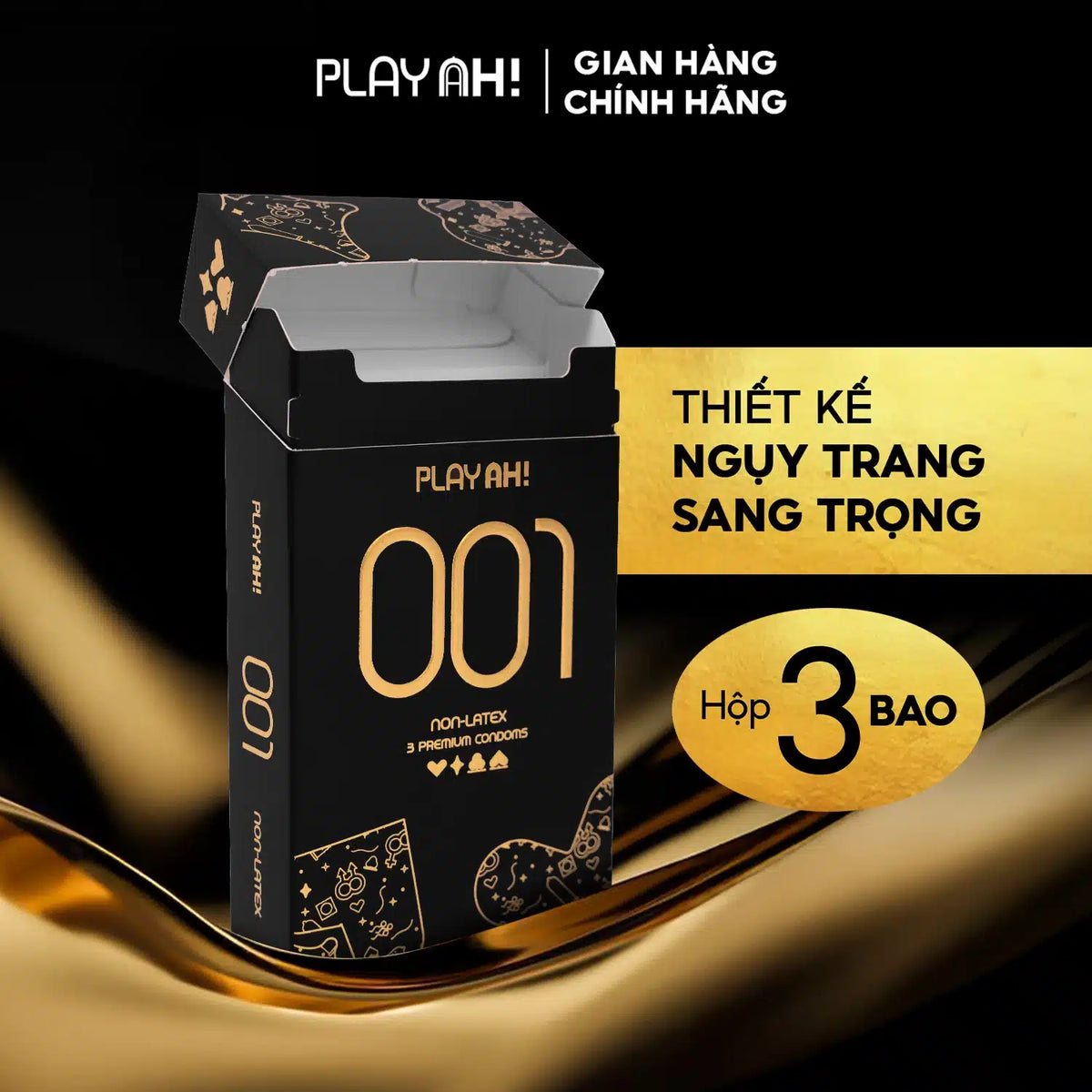 Áo Mưa PlayAh! Non-Latex Siêu Mỏng 0.01 - Hộp 3 bao