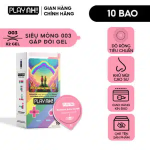 Bao Cao Su PlayAh Rainbow Gel 003 siêu mỏng, nhiều gel - Hộp 10 bao