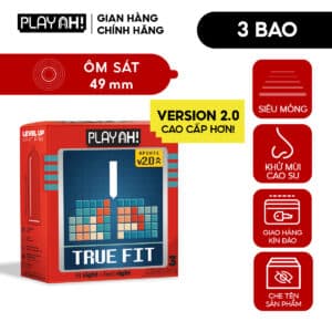 Bao Cao Su PlayAh True Fit Ôm Sát size nhỏ vừa vặn - Hộp 3 bao