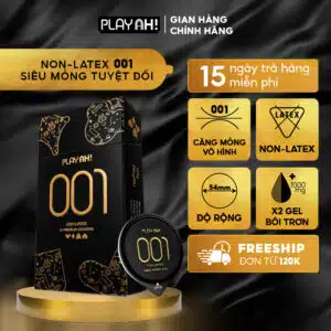 Bao Cao Su PlayAh! Non-Latex Siêu Mỏng 0.01 - Hộp 3 bao