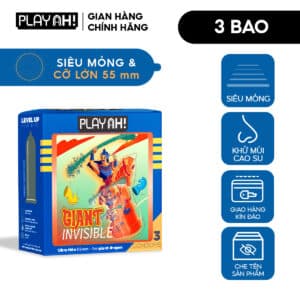 Bao Cao Su Playah siêu mỏng Giant Invisible - Hộp 3 bao