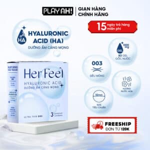Bao cao su dưỡng ẩm Her Feel HA gấp đôi gel cao cấp – Hộp 3 bao